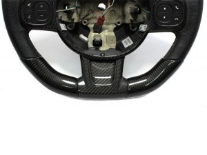 FIAT 500 ABARTH Steering Wheel Lower Center Trim Piece - Carbon Fiber - EU Model - Red Candy